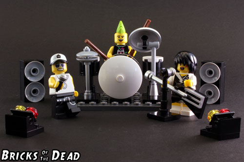 The finished LEGO Rock Band