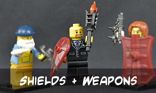 BrickWarriors Shields and Weapons